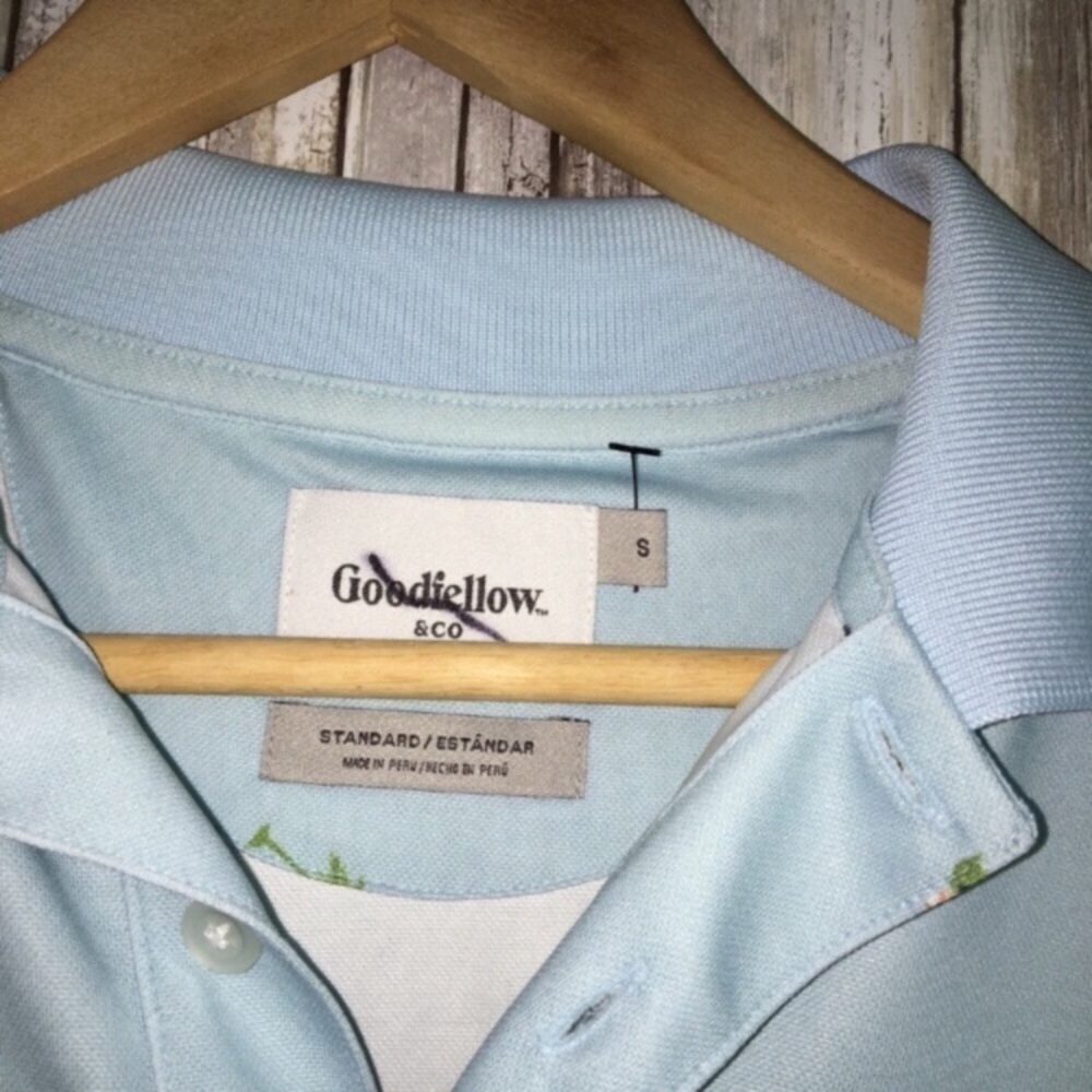 GoodFellow Blue Tropical Polo - Picture 4 of 4